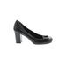 Nine West Heels: Pumps Chunky Heel Classic Black Print Shoes - Women's Size 6 - Round Toe