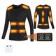 Guimuer USB Electric Thermal Underwears Tops with Power Bank Dual Control 3 Gear Temperature Warm Long Sleeve Top,2XL,Black