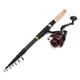 Fishing Rod Carbon Fiber Telescopic Fishing Rod Portable Spinning Rod and Spinning Reels Multifunction Set 1.8m 2.1m 2.4m 2.7m 3.0m Fishing Combos (Color : Black Metal Handle, Size : 3.0m)