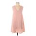 Forever 21 Casual Dress - A-Line Plunge Sleeveless: Pink Print Dresses - Women's Size Small