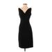 White House Black Market Casual Dress - Sheath Cowl Neck Sleeveless: Black Print Dresses - Women's Size 0