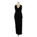 Fashion Nova Casual Dress - Midi V Neck Sleeveless: Black Solid Dresses - New - Women's Size 3X