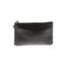 Leather Wristlet: Pebbled Gray Solid Bags