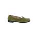 Bruno Magli Flats: Smoking Flat Chunky Heel Classic Green Print Shoes - Women's Size 10 - Almond Toe