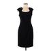 Calvin Klein Casual Dress - Sheath Scoop Neck Short sleeves: Black Print Dresses - Women's Size 8