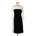 DressBarn Casual Dress - Sheath: Ivory Color Block Dresses - Women's Size 10