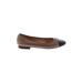 Charles Kammer Flats: Ballet Chunky Heel Casual Brown Solid Shoes - Women's Size 40 - Round Toe