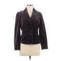 Ann Taylor LOFT Blazer Jacket: Short Purple Solid Jackets & Outerwear - Women's Size 6 Petite