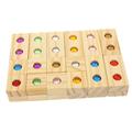 ibasenice Children Toys 4 Sets Wooden Rainbow Blocks Stacker Blocks Geometry Sensory Blocks Wooden Blocks Construction Stacking Toy Rainbow Stacking Blocks Toys Child Acrylic Pine Wood