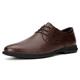 Ninepointninetynine Dress Oxford for Men Lace Up Round Toe Derby Shoes Leather Block Heel Low Top Resistant Non Slip Business (Color : Brown, Size : 6 UK)