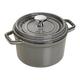 Staub Cast Iron 0.75-qt Round Cocotte - Graphite Grey, Made in France
