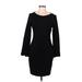 Maje Casual Dress - Sheath Scoop Neck Long sleeves: Black Solid Dresses - Women's Size Medium