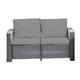 Rattan Furniture Cushion Waterproof Outdoor Seat Pad For Rattan Garden Furniture Chair Cushion Padding Patio 2, 3 or 4 Seater Comfy Set Sofa Cushions Pads Removable Cover (4 Pc Gray 2 Seater)