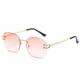 HCHES Vintage Rimless Square Sunglasses Men Women Frameless Sun Glasses for Male Eyeglasses,C5 Gold Pink,one size