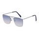 HCHES Square Sunglasses For Men Women In Metal Style Sun Glasses Male Half Sunglass Shades UV400,C5 Silver Gray Brown,one size