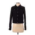 Banana Republic Factory Store Denim Jacket: Short Black Print Jackets & Outerwear - Women's Size Small