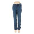 White House Black Market Jeans - Low Rise Straight Leg Denim: Blue Bottoms - Women's Size 00 - Dark Wash