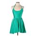 American Apparel Active Dress - A-Line: Green Print Activewear - Women's Size Large