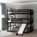 Detachable Triple Bunk Bed, Full-Over-Full-Over-Full Triple Bed Frame