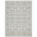 HomeRoots 10' X 13' Grey And White Floral Power Loom Stain Resistant Area Rug - 155.12