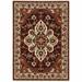 HomeRoots 3' X 5' Red Ivory Orange And Blue Oriental Power Loom Stain Resistant Area Rug With Fringe - 60.24