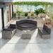 9-Piece Patio Furniture Set Outdoor Furniture Rattan Sectional Furniture Set Patio Seating Group With Cushions and Center Table