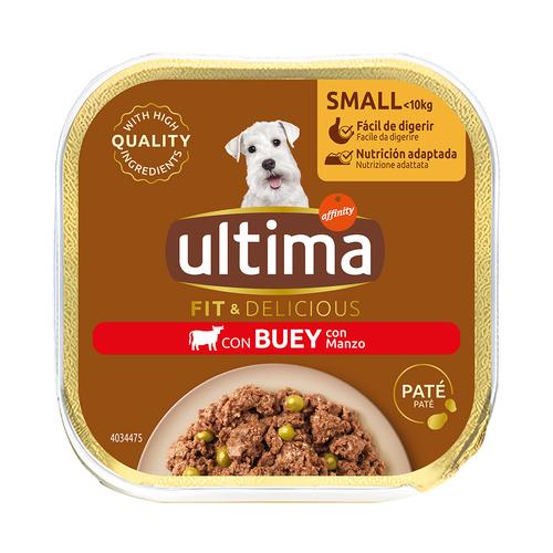 22x 150g Fit & Delicious Paté Mini Rind Ultima Hundefutter nass