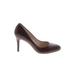 Signature Heels: Slip On Stilleto Work Burgundy Print Shoes - Women's Size 6 1/2 - Round Toe