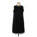 Tiana B. Cocktail Dress - Shift Mock Sleeveless: Black Solid Dresses - Women's Size 12