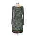 MICHAEL Michael Kors Casual Dress - Sheath: Green Color Block Dresses - Women's Size Medium - Print Wash