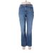 White House Black Market Jeans - Super Low Rise Boot Cut Boot Cut: Blue Bottoms - Women's Size 6 - Sandwash