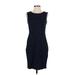 Lands' End Casual Dress - Sheath Crew Neck Sleeveless: Blue Dresses - Women's Size 4