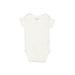Just One You Made by Carter's Short Sleeve Onesie: Ivory Solid Bottoms - Size Newborn