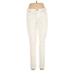 LC Lauren Conrad Jeans - Low Rise Skinny Leg Boyfriend: Ivory Bottoms - Women's Size 10 - Dark Wash