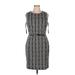 Calvin Klein Casual Dress - Sheath High Neck Sleeveless: Gray Dresses - Women's Size 14