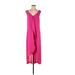 Adrianna Papell Casual Dress - Midi Plunge Sleeveless: Pink Print Dresses - Women's Size 6