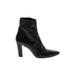Zara Basic Ankle Boots: Slouch Chunky Heel Casual Black Print Shoes - Women's Size 40 - Pointed Toe