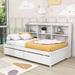 Heio 2 Drawer Bed w/ Bookcase by Harriet Bee Wood in White | 44 H x 49 W x 78 D in | Wayfair 921CD1FB62AF4CB19177714C2AE825B4