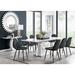 East Urban Home Areza High Gloss Extendable Dining Table Set w/ 8 Luxury Faux Leather Dining Chairs Wood/Upholstered/Metal in Brown/White | Wayfair