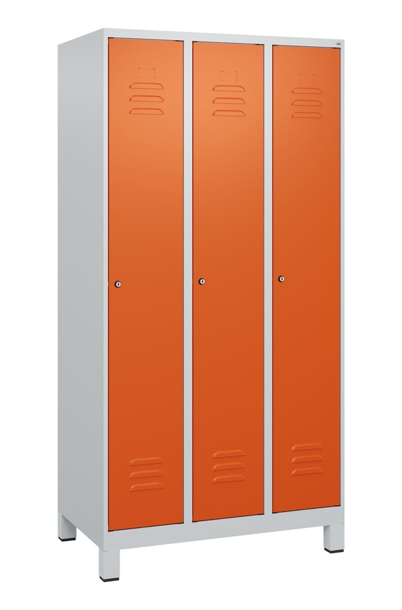 C+P Spind Classic PLUS, Füße, 3 Abteile, 1800x900x500mm, 7035/2004 Image