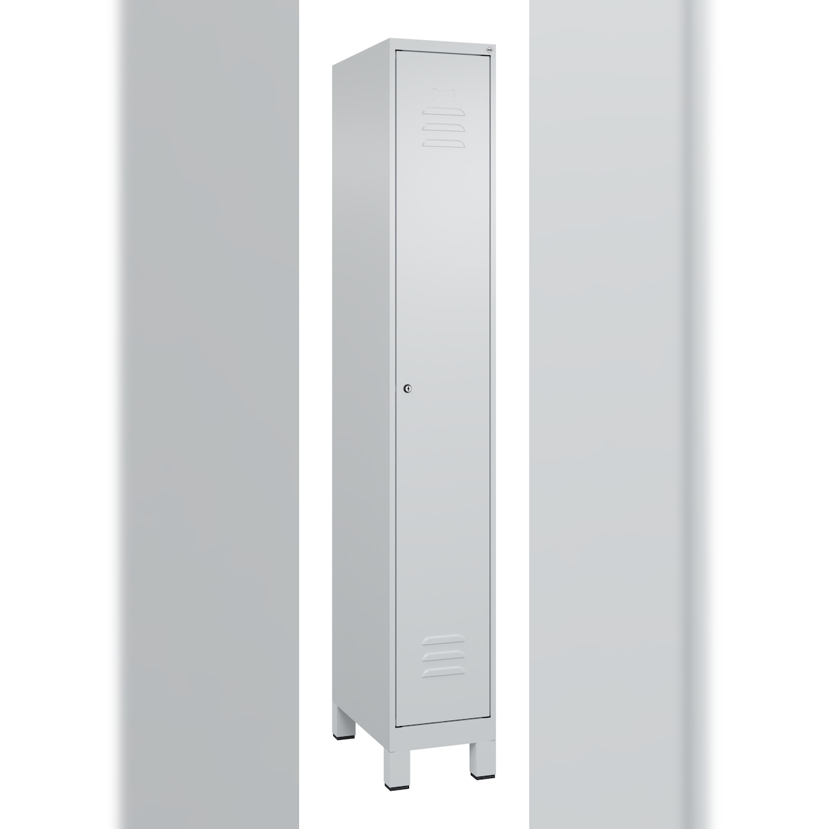 C+P Spind Classic PLUS, Füße, 1 Abteil, 1950x300x500mm, 7035/7035 Image