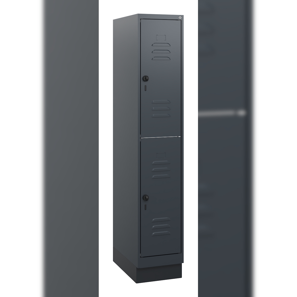 C+P Doppelstock-Spind Classic PLUS, Sockel, 1 Abteil, 1630x300x500mm, 7016/7016 Image