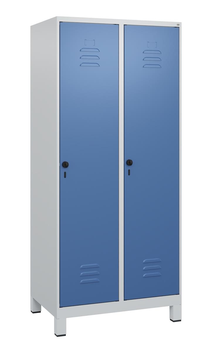 C+P Spind Classic PLUS, Füße, 2 Abteile, 1800x800x500mm, 7035/5023 Image