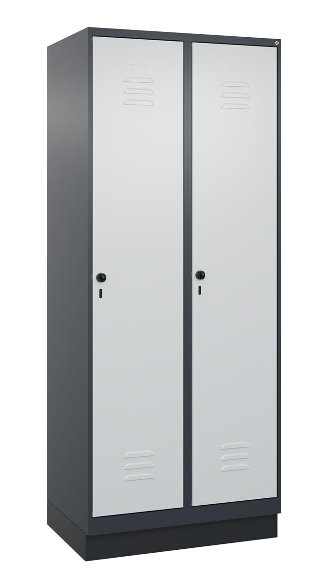 C+P Spind Classic PLUS, Sockel, 2 Abteile, 1950x800x500mm, 7016/7035 Image