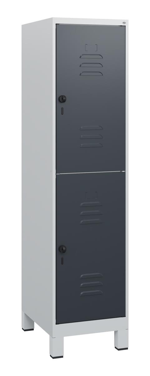 C+P Doppelstock-Spind Classic PLUS, Füße, 1 Abteil, 1630x400x500mm, 7035/7016 Image