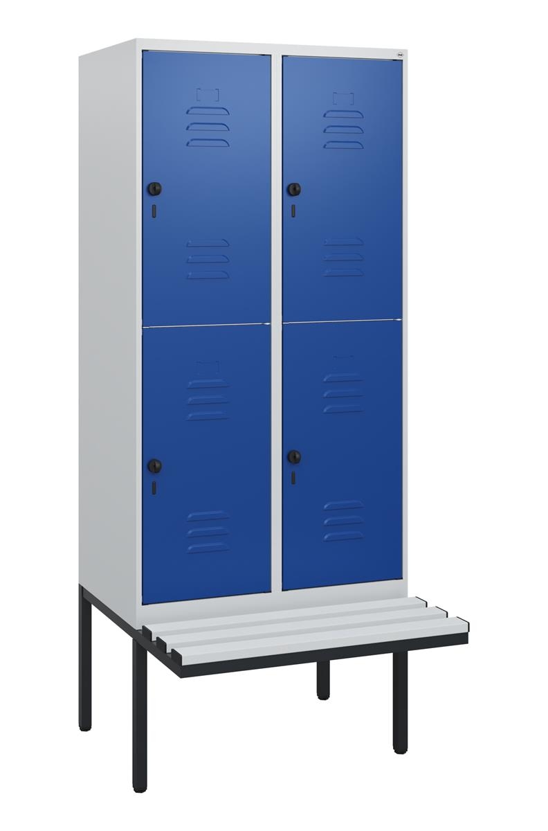 C+P Doppelstock-Spind Classic PLUS, Bank, 2 Abteile, 1950x800x815mm, 7035/5010 Image