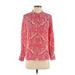 J.Crew Long Sleeve Silk Top Red Paisley High Neck Tops - Women's Size 4 - Print Wash