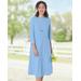 Appleseeds Women's Jersey Knit Accessory Dress - Blue - PL - Petite