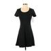 Marika Casual Dress - A-Line Scoop Neck Short sleeves: Black Print Dresses - New - Women's Size X-Small