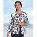 Appleseeds Women's Look of Linen Floral Jacket - Multi - PL - Petite